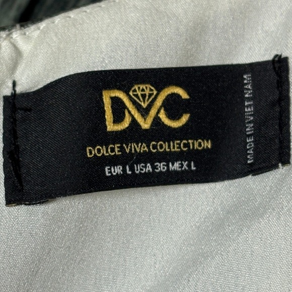 Dolce Viva Collection Sage Green Abstract Print Long Sleeve Midi Dress Size L - Picture 3 of 9